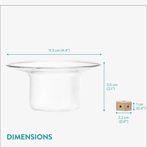 Suport betisoare parfumate Navaris din sticla borosilicata, bol 11.3x5.5 cm, transparent, sticla/metal