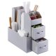 Organizator accesorii cafea Navaris, cu sertare, 31.5x13.7x28.7 cm, HIPS, gri, plastic