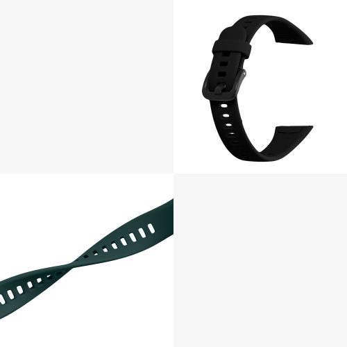 Curea kwmobile pentru Huawei Band 6, Silicon, Verde/Negru, 59296.01