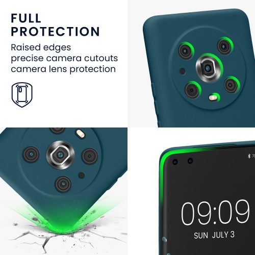 Husa kwmobile pentru Honor Magic5 Lite 5G, Silicon, Albastru, 57917.57