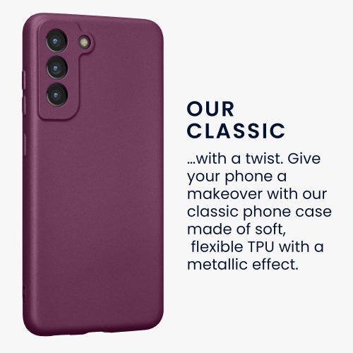 Husa kwmobile pentru Samsung Galaxy S21 FE, Silicon, Mov, 55485.230