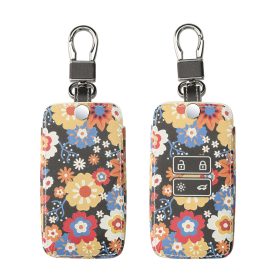   Husa Cheie Auto kwmobile pentru Renault/Dacia 4 Butoane - Keyless Go, Piele ecologica, Multicolor, 44637.70