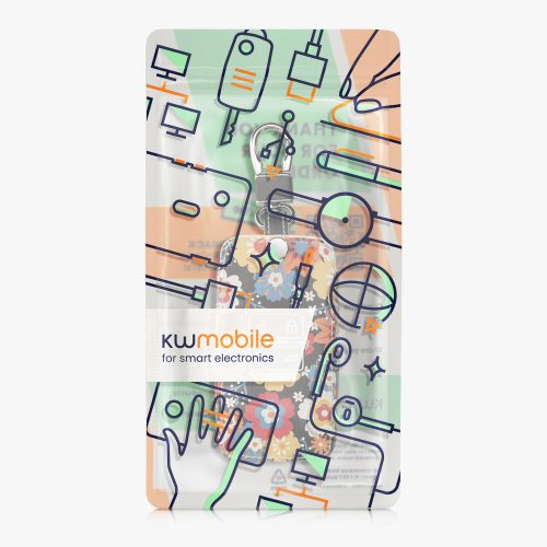 Husa Cheie Auto kwmobile pentru Renault/Dacia 4 Butoane - Keyless Go, Piele ecologica, Multicolor, 44637.70