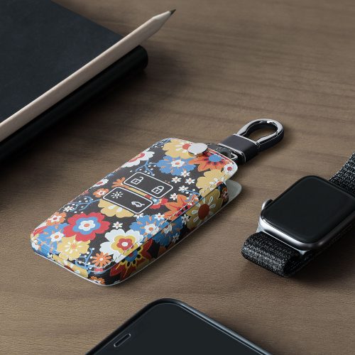 Husa Cheie Auto kwmobile pentru Renault/Dacia 4 Butoane - Keyless Go, Piele ecologica, Multicolor, 44637.70