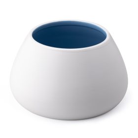   Bol ceramic Navaris pentru caini cu urechi lungi, lavabil, ceramica, alb, 56612.04