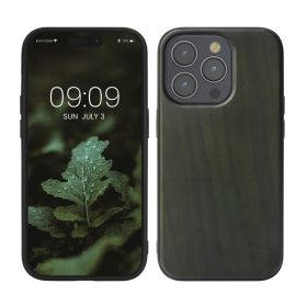  Husa kwmobile pentru Apple iPhone 14 Pro, Lemn, Verde, 59122.80
