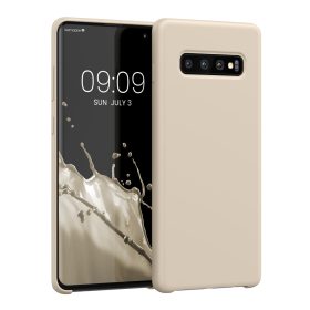  Husa kwmobile pentru Samsung Galaxy S10 Plus, Silicon, Crem, 49028.125