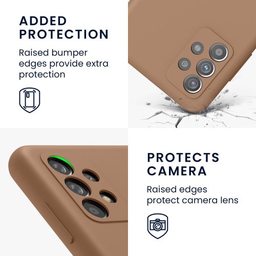 Husa kwmobile pentru Samsung Galaxy A52/Galaxy A52 5G/Galaxy A52s 5G, Silicon, Maro, 54347.245