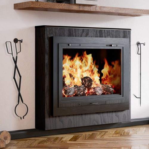 Set cleste si poker pentru semineu Navaris, 63, 5 cm si 73, 6 cm, negru, otel