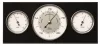 Stație meteo Fischer 9103S-06, barometru, higrometru și termometru, alamă și lemn negru, 28 x 12,5 cm