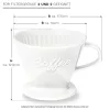 Filtru cafea Creano din portelan, marimea 4, pentru filtre 1x4, baza stabila, alb