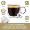 Set 6 cesti espresso termice Creano DG-BH, 100 ml, sticla borosilicata, perete dublu