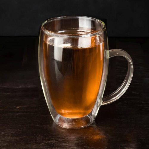 Set 4 cani termice Creano DG-SHH, 250 ml, sticla borosilicata, perete dublu, cu maner