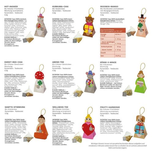 Set cadou ceai de plante Creano Tea Lovers, 9 plicuri piramida in forme diferite, 22.5 g, fara cofeina