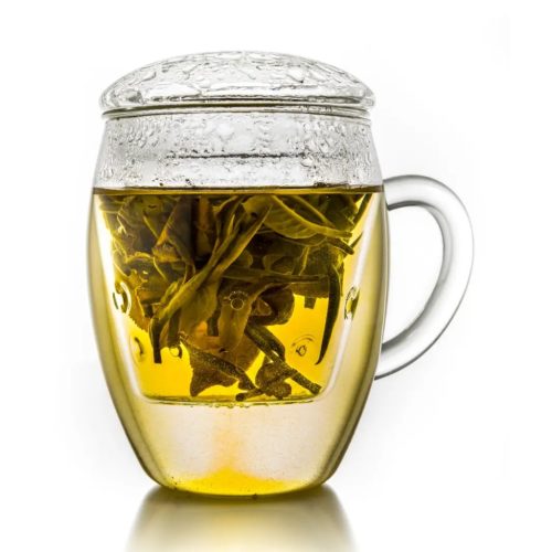 Pahar pentru ceai Creano All-In-One, 400 ml, filtru si capac din sticla, borosilicat