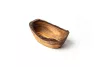 Bol rustic oval din lemn de maslin, 12-14 cm, pentru gustari si servire