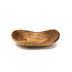   Bol rustic oval din lemn de maslin, 14-16 cm, pentru gustari si servire