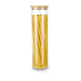   Borcan depozitare Rominox Longo, 1,4 L, pentru paste lungi, capac bambus, etansare
