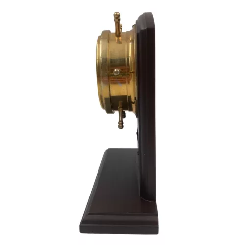 Ceas decorativ Giftdeco, alamă și lemn, înălțime 22 cm, stil nautic