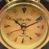 Ceas decorativ Giftdeco, alamă și lemn, înălțime 22 cm, stil nautic