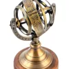 Astrolab decorativ Giftdeco ARM-0019, alamă și lemn, 7 x 6 x 13cm
