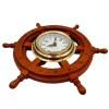 Timonă decorativa Giftdeco WC65, alamă și lemn, diametru 13,5 cm, stil retro, nautic