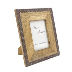   Ramă foto Giftdeco A-1106A, pentru fotografie 10 x 15cm, lemn de mango și metal, 25,5 x 20,5 cm
