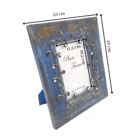 Ramă foto Giftdeco, pentru fotografie 18 x 13cm, lemn de mango și metal