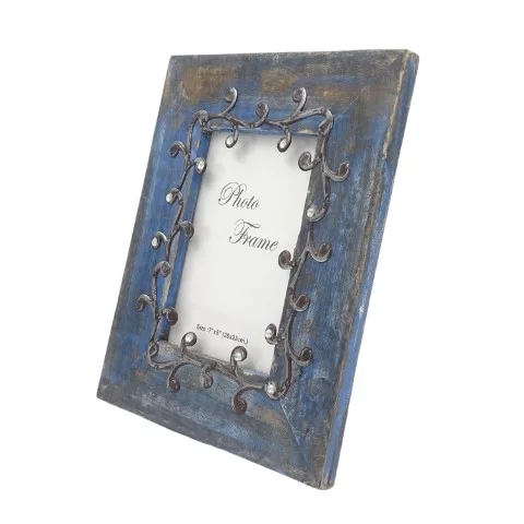 Ramă foto Giftdeco, pentru fotografie 18 x 13cm, lemn de mango și metal