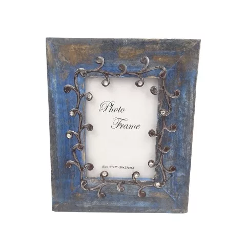 Ramă foto Giftdeco, pentru fotografie 18 x 13cm, lemn de mango și metal