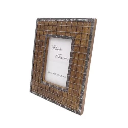 Ramă foto Giftdeco A-1328, pentru fotografie 10 x 15cm, lemn de mango și metal