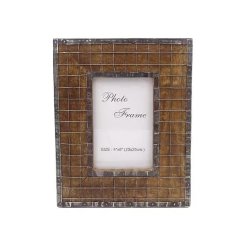 Ramă foto Giftdeco A-1328, pentru fotografie 10 x 15cm, lemn de mango și metal