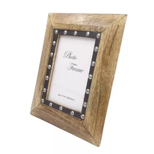 Ramă foto Giftdeco, pentru fotografie 18 x 13cm, lemn de mango și metal