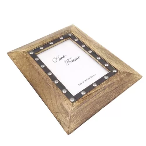 Ramă foto Giftdeco, pentru fotografie 18 x 13cm, lemn de mango și metal