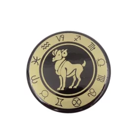 Magnet zodiacal Giftdeco, sticlă și metal, diametru 6 cm