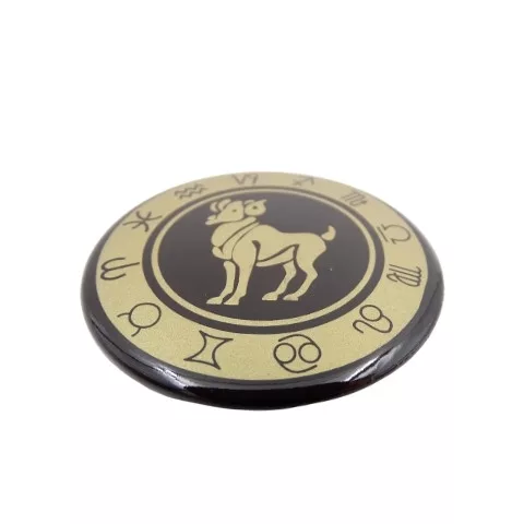 Magnet zodiacal Giftdeco, sticlă și metal, diametru 6 cm