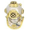 Cască de scafandru decorativa Giftdeco DH93, alamă, 20cm x 18cm x 20cm, stil nautic