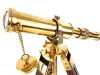 Obiect decorativ Giftdeco T05, alamă, sticlă și lemn, înălțime 40 cm, diametru 2,5 cm, stil nautic, clasic