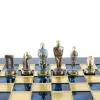 Set sah Manopoulos S22B, alamă, metal și lemn, înălțime 5 cm