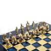 Set sah Manopoulos S22B, alamă, metal și lemn, înălțime 5 cm