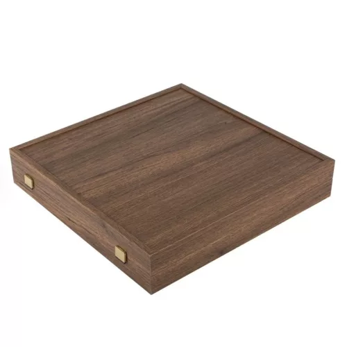Set sah Manopoulos S22B, alamă, metal și lemn, înălțime 5 cm