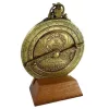 Astrolab decorativ Hemisferium H32, alamă și lemn, înălțime 12 cm, diametru 10 cm, stil modern, renaștere