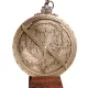 Astrolab decorativ Hemisferium H37, alamă și lemn, înălțime 18 cm, diametru 15 cm, stil modern, renaștere