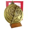 Astrolab decorativ Hemisferium H37, alamă și lemn, înălțime 18 cm, diametru 15 cm, stil modern, renaștere