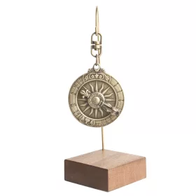 Miniatura ceas solar Giftdeco H91, znallium si alama, 13 cm