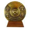 Calendar perpetuu Hemisferium H27, alamă și lemn, diametru 9 cm, stil renaștere