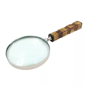   Lupă Giftdeco NC1099A, alamă, sticlă și os, lungime 24,5 cm, diametru 10 cm, stil colonial