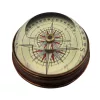 Busolă lenticulară Giftdeco NC2119, alamă și sticlă, diametru 6,3 cm, înălțime 3 cm