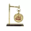 Ceas decorativ Giftdeco NC2126, alamă și sticlă, înălțime 12 cm, lățime 9,5 cm, stil retro, nautic