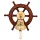 Timonă decorativa Giftdeco NC2356A, alamă și lemn, diametru 10 cm, stil nautic
